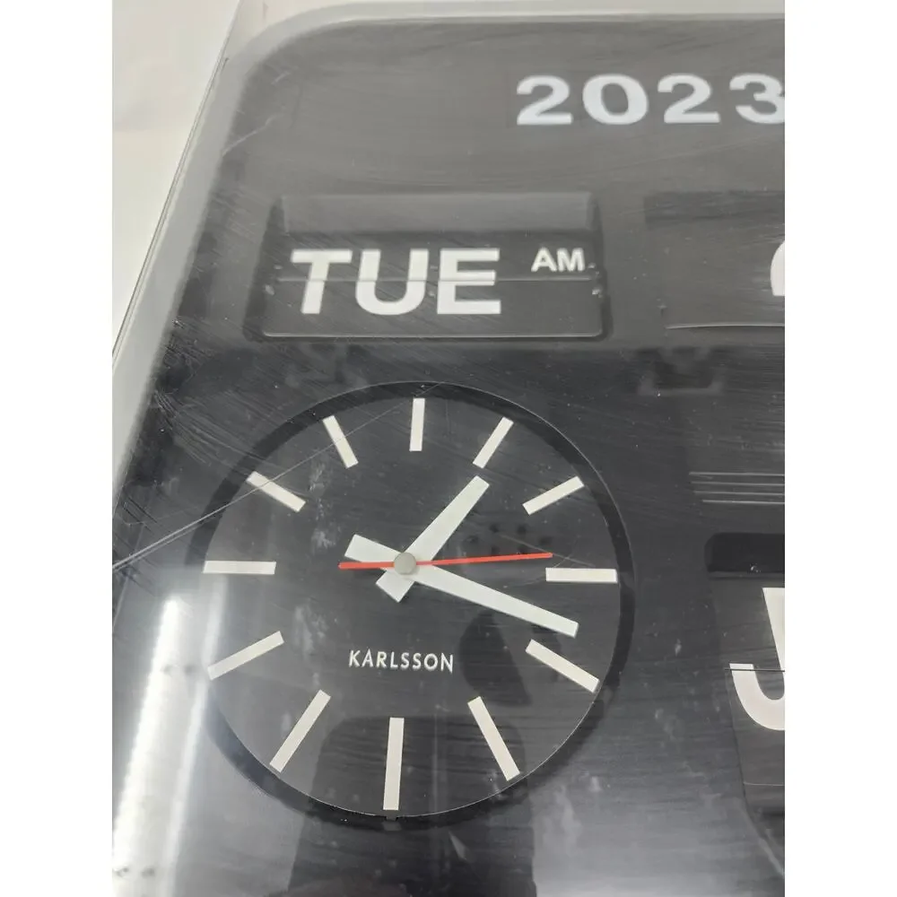 Karlsson Big Flip Retro Calendar Wall Clock Tested and working